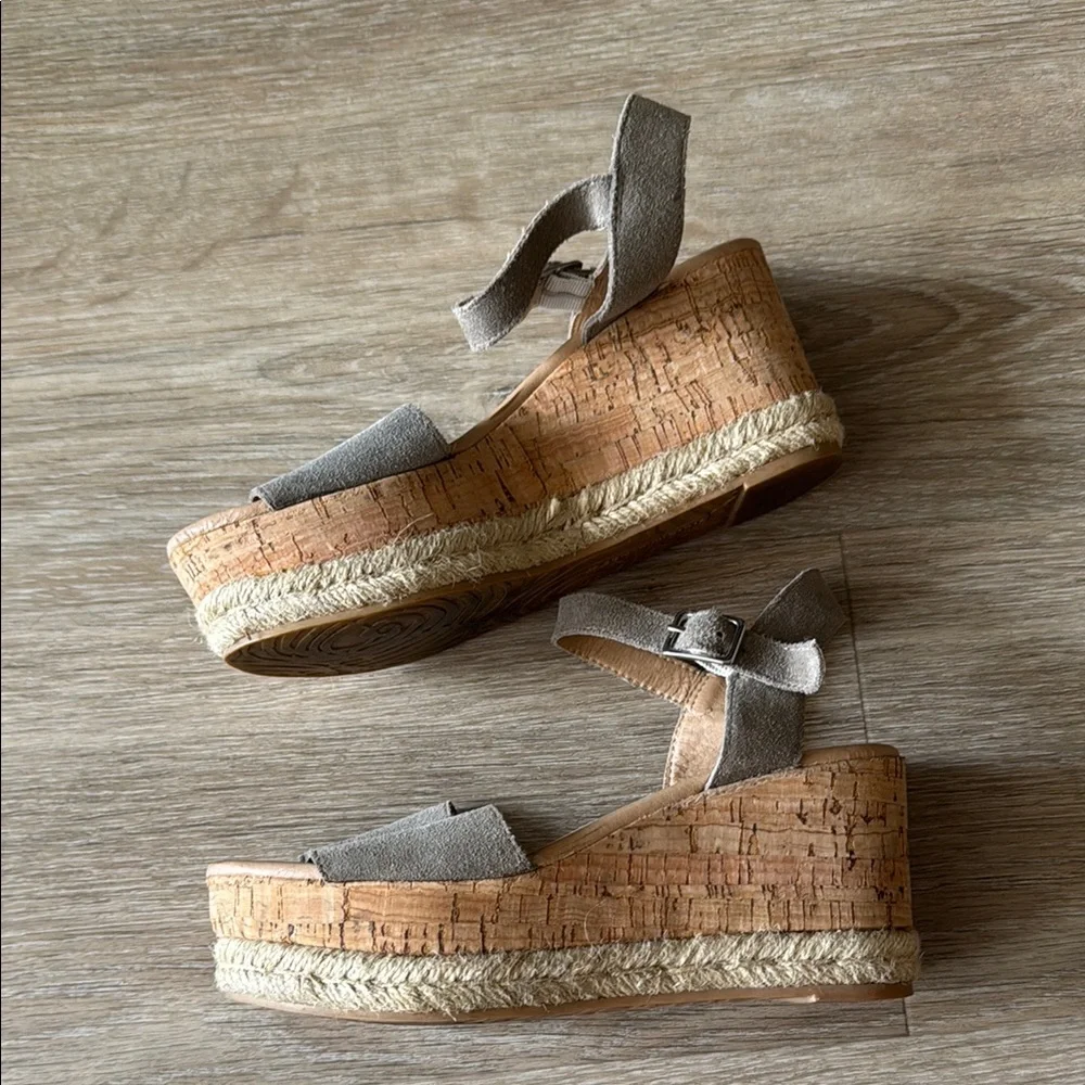 Steve Madden Gray Espadrille Wedges